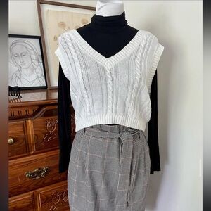 Rue21 White Cable Knit Sweater Vest